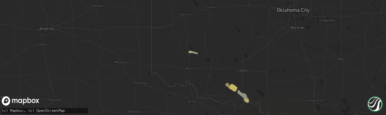 Hail map in Blair, OK on May 29, 2025