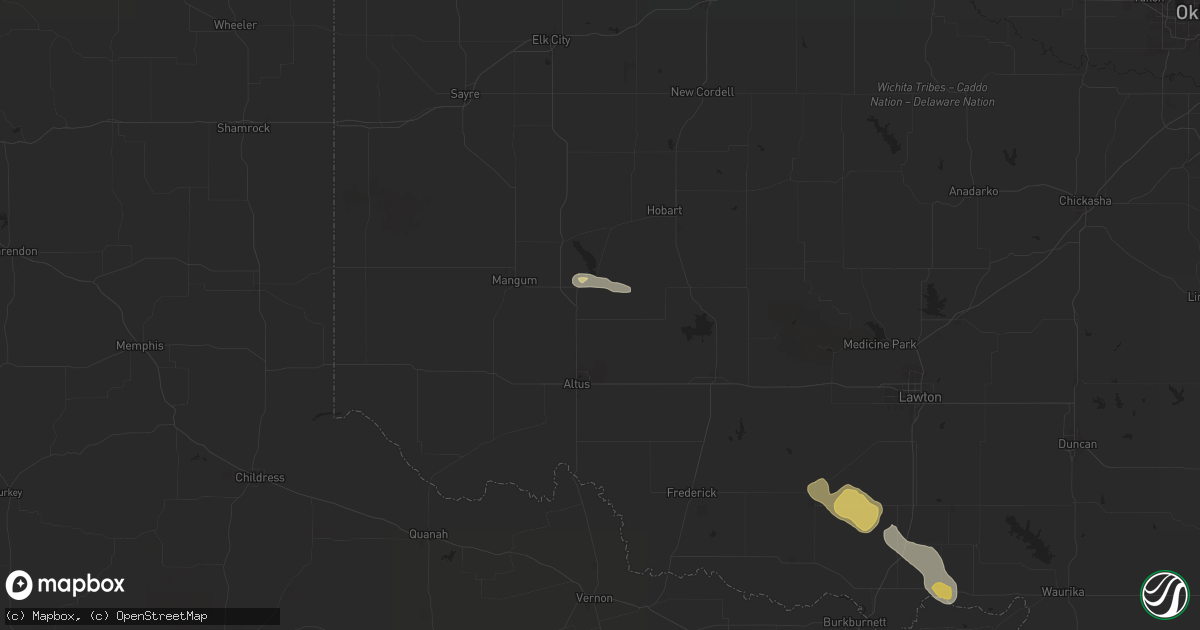 Hail map in Blair, OK on May 29, 2025