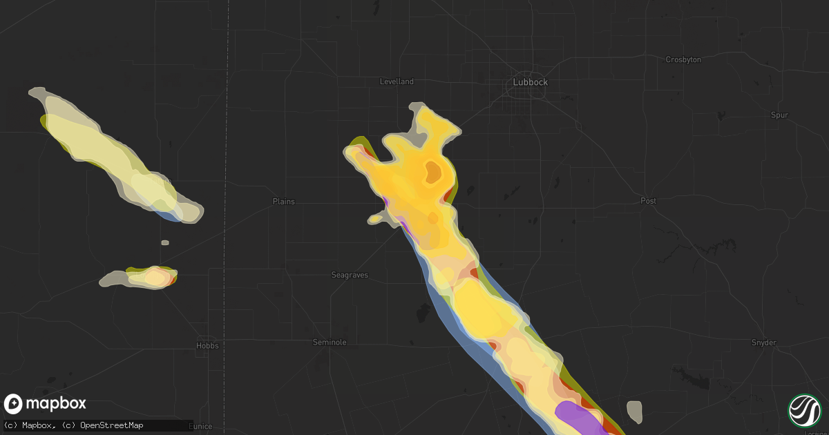 Hail map in Brownfield, TX on May 29, 2025