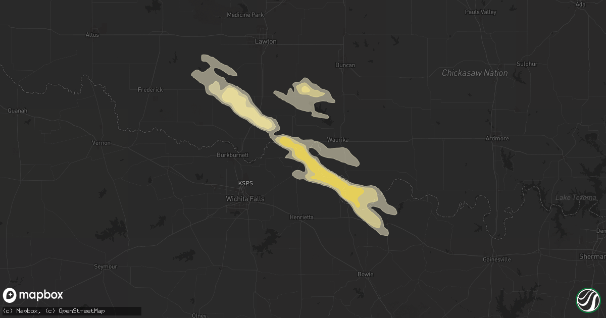 Hail map in Byers, TX on May 29, 2025