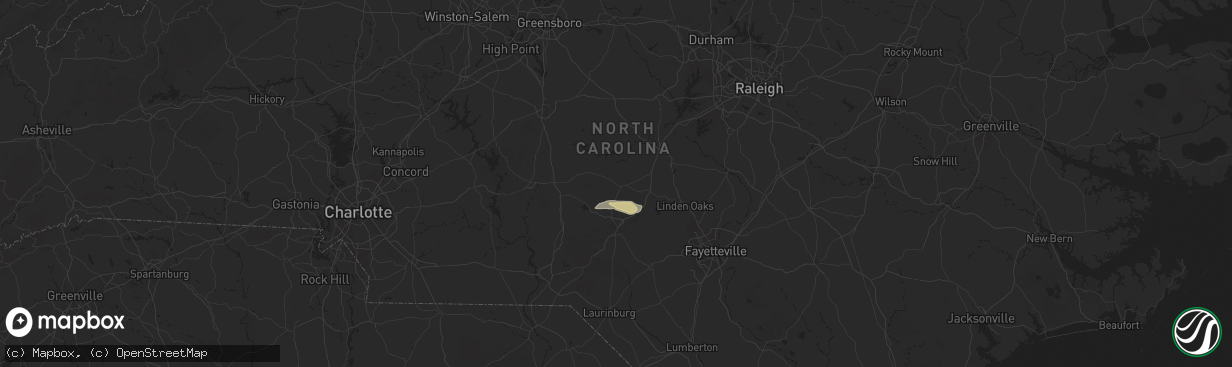 Hail map in Carthage, NC on May 29, 2025