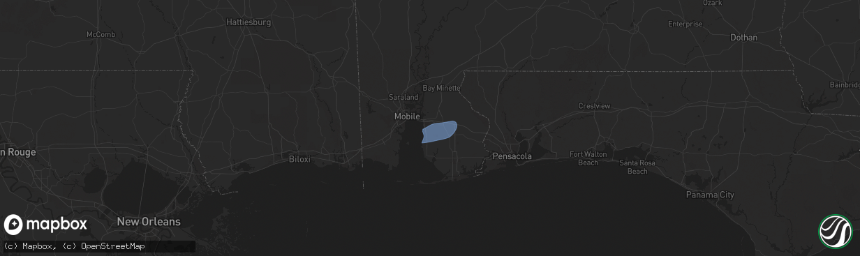 Hail map in Daphne, AL on May 29, 2025