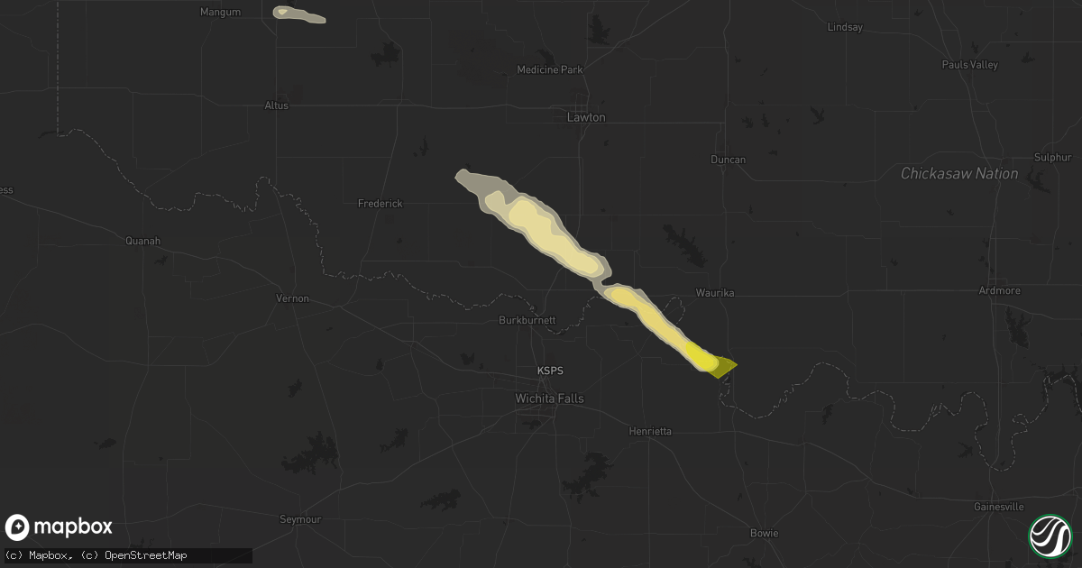 Hail map in Devol, OK on May 29, 2025