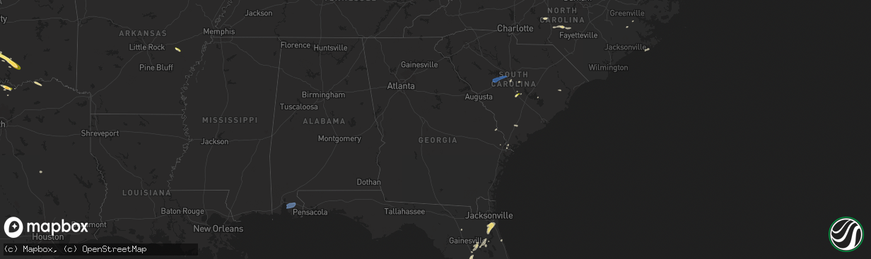 Hail map in Georgia on May 29, 2025