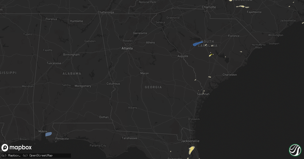 Hail map in Georgia on May 29, 2025