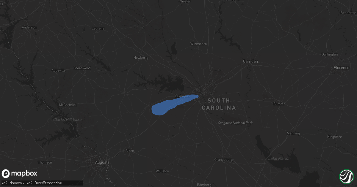 Hail map in Lexington, SC on May 29, 2025