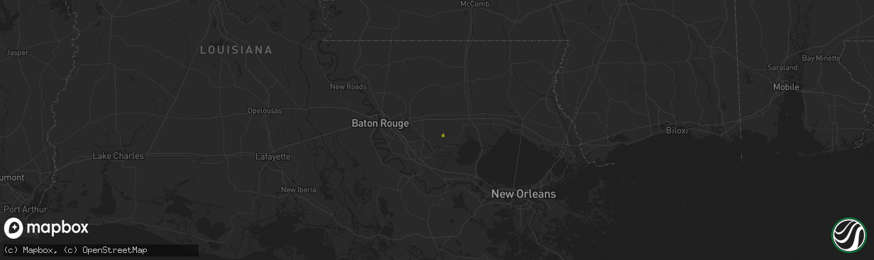 Hail map in Livingston, LA on May 29, 2025
