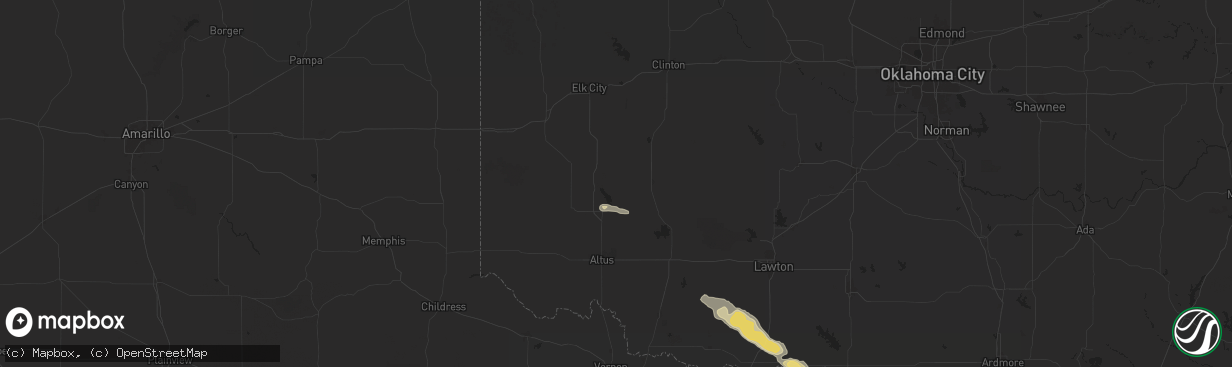 Hail map in Lone Wolf, OK on May 29, 2025