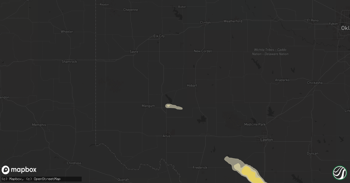 Hail map in Lone Wolf, OK on May 29, 2025