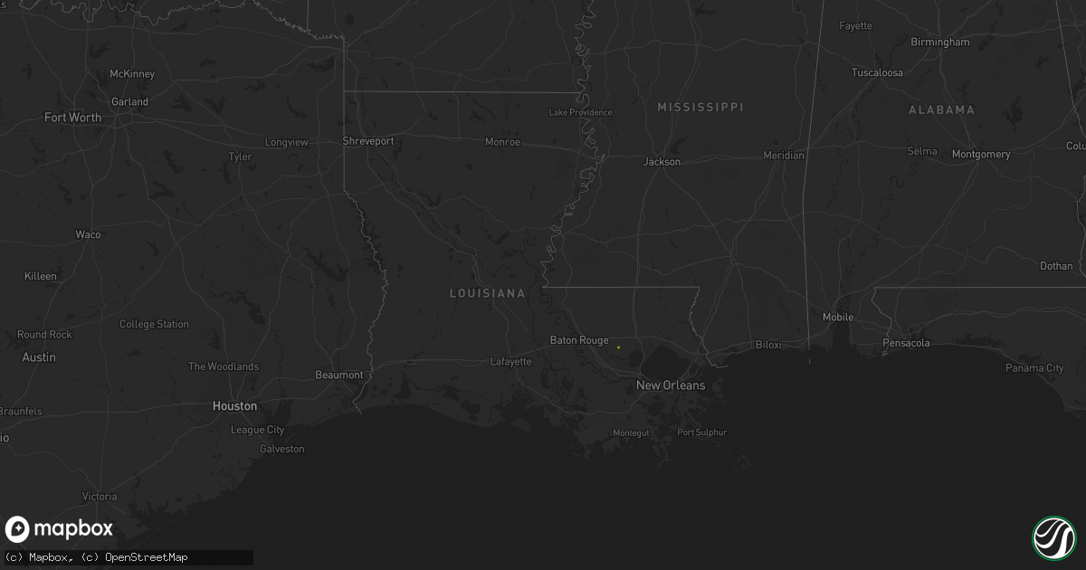 Hail map in Louisiana on May 29, 2025