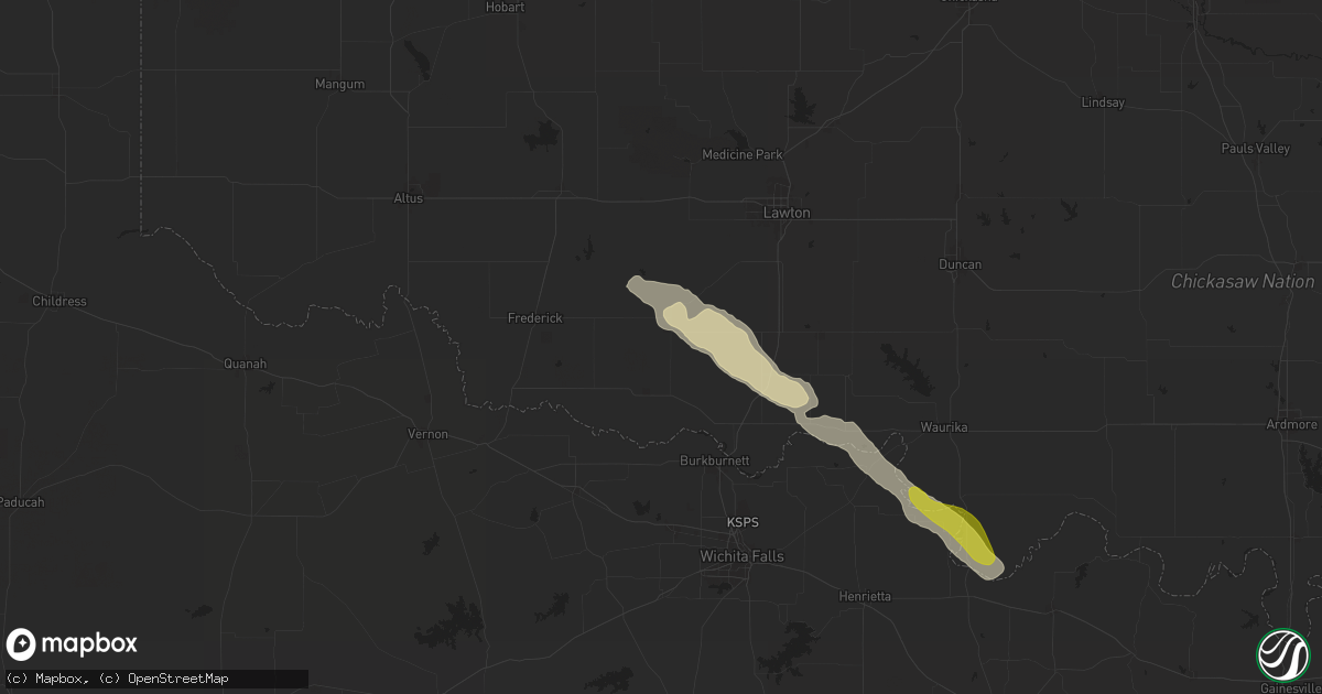 Hail map in Loveland, OK on May 29, 2025
