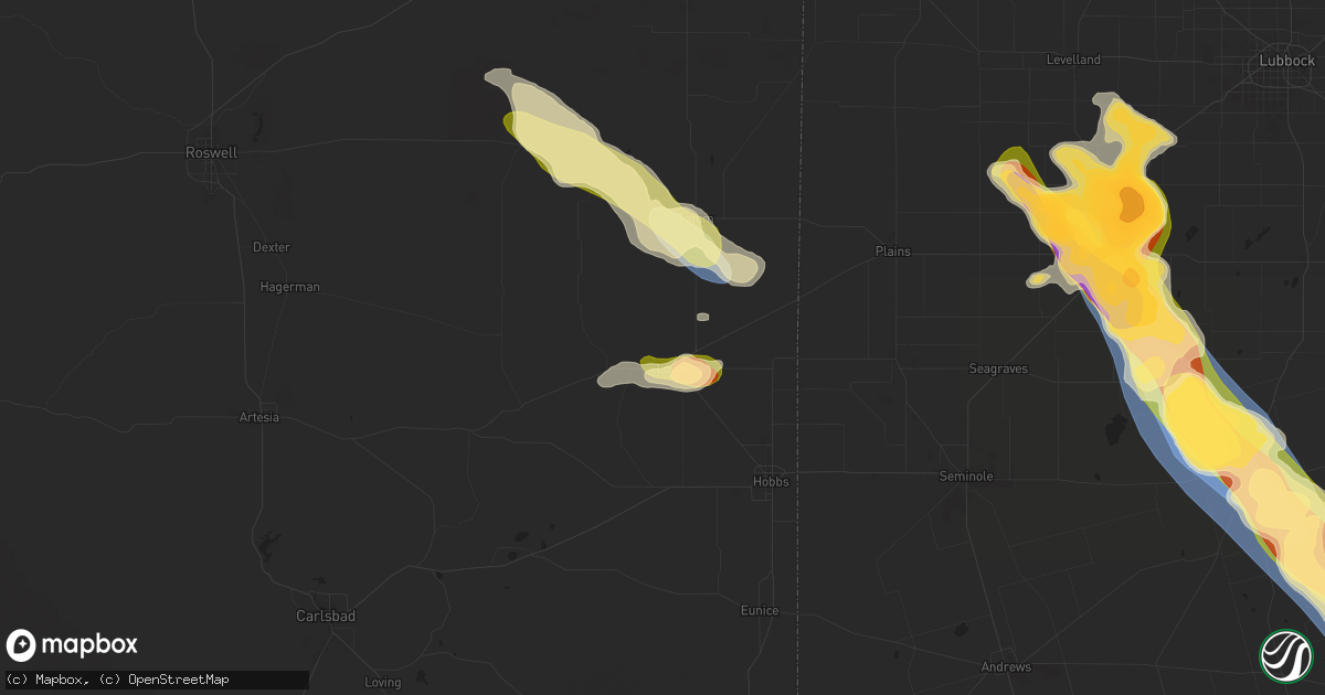 Hail map in Lovington, NM on May 29, 2025