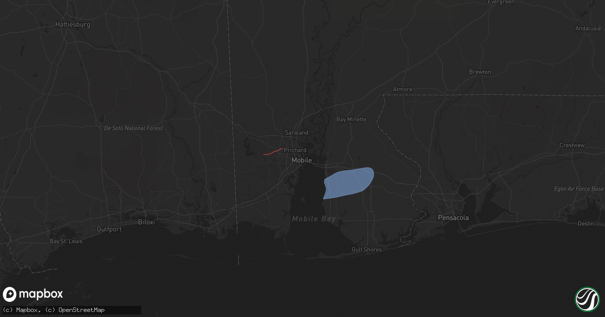 Hail map in Mobile, AL on May 29, 2025