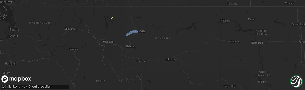Hail map in Montana on May 29, 2025