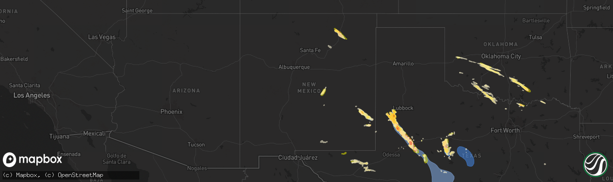 Hail map in New Mexico on May 29, 2025