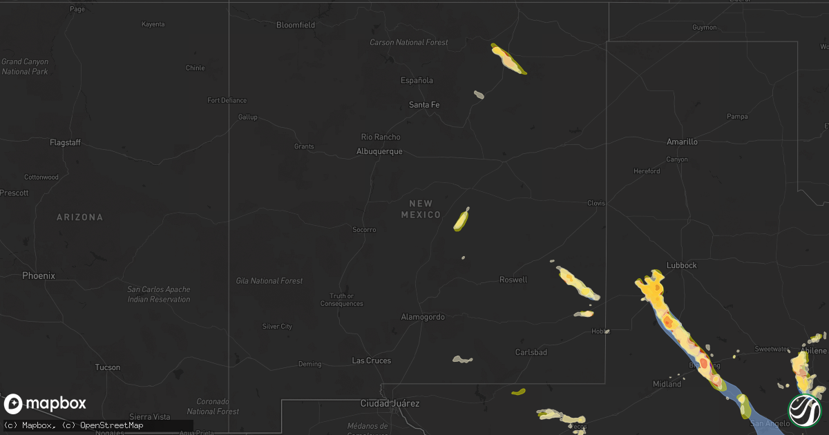 Hail map in New Mexico on May 29, 2025