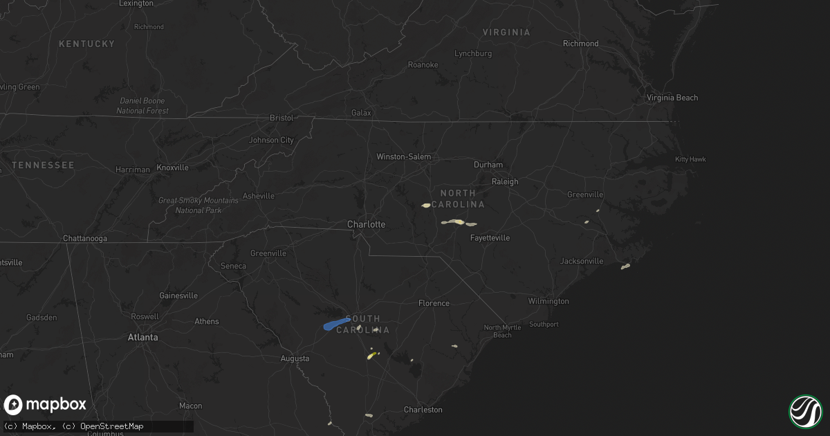 Hail map in North Carolina on May 29, 2025