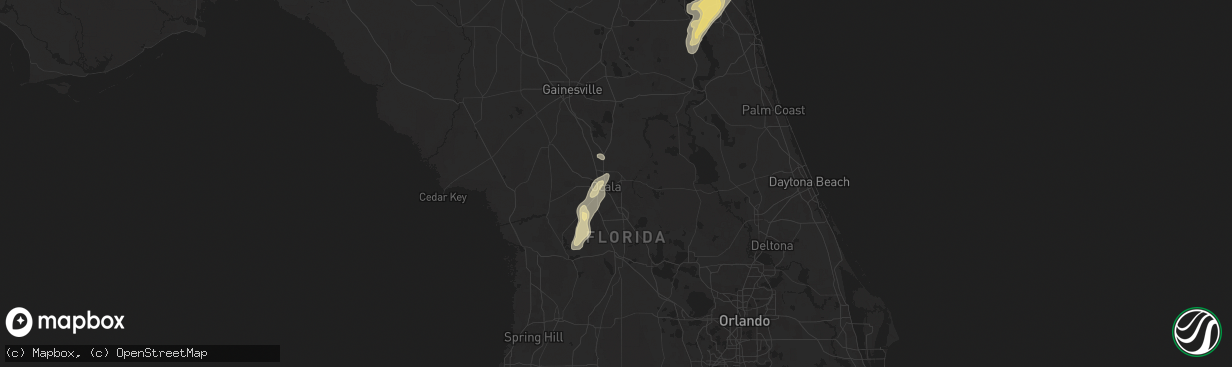 Hail map in Ocala, FL on May 29, 2025