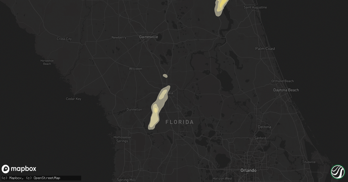 Hail map in Ocala, FL on May 29, 2025