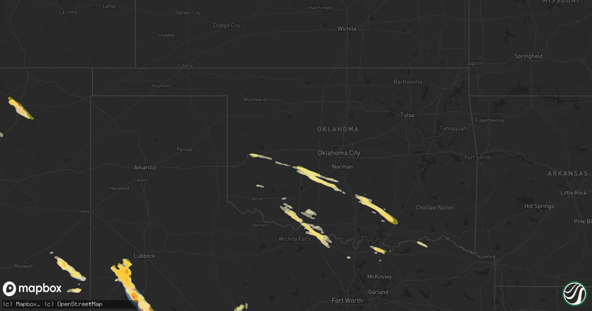 Hail map in Oklahoma on May 29, 2025