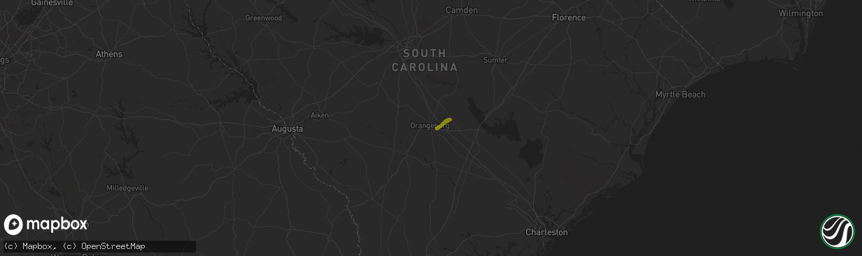 Hail map in Orangeburg, SC on May 29, 2025