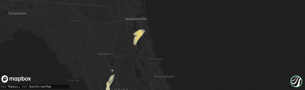 Hail map in Saint Augustine, FL on May 29, 2025