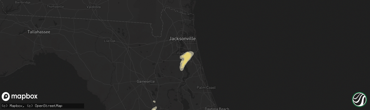 Hail map in Saint Johns, FL on May 29, 2025