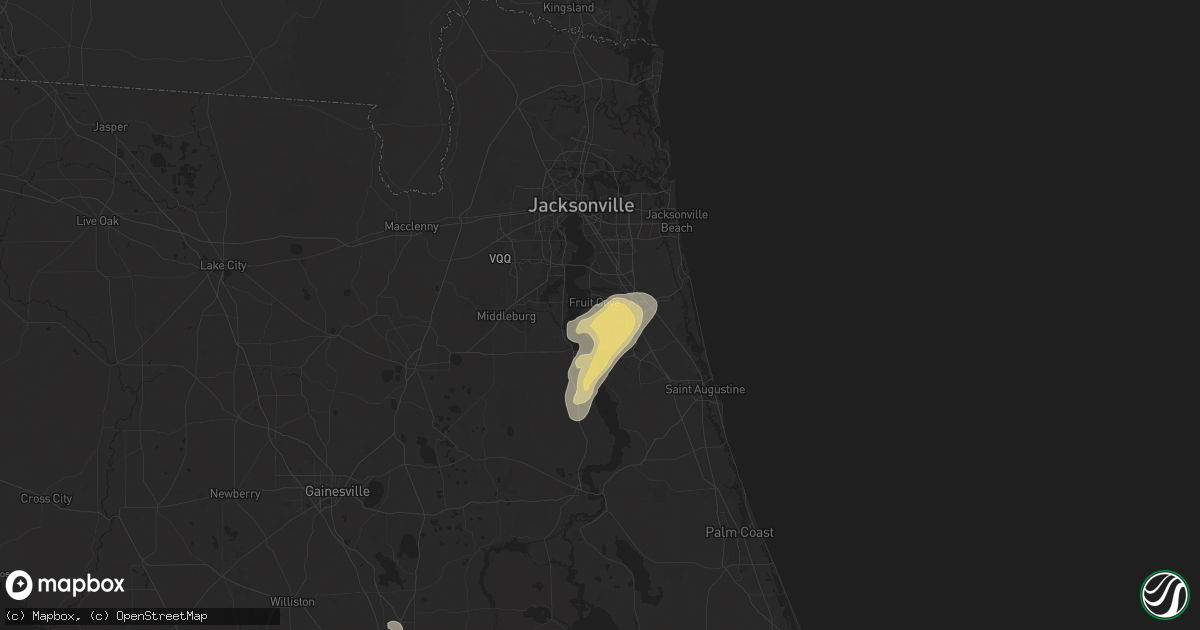 Hail map in Saint Johns, FL on May 29, 2025