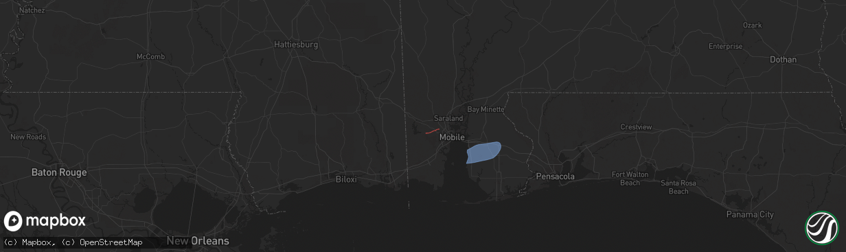 Hail map in Semmes, AL on May 29, 2025