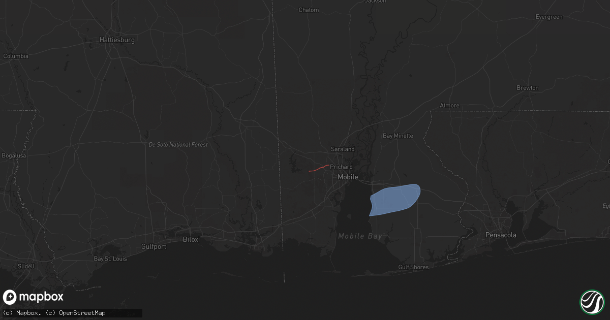 Hail map in Semmes, AL on May 29, 2025