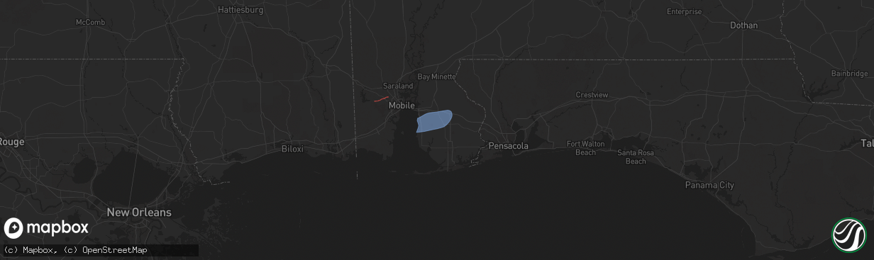 Hail map in Silverhill, AL on May 29, 2025