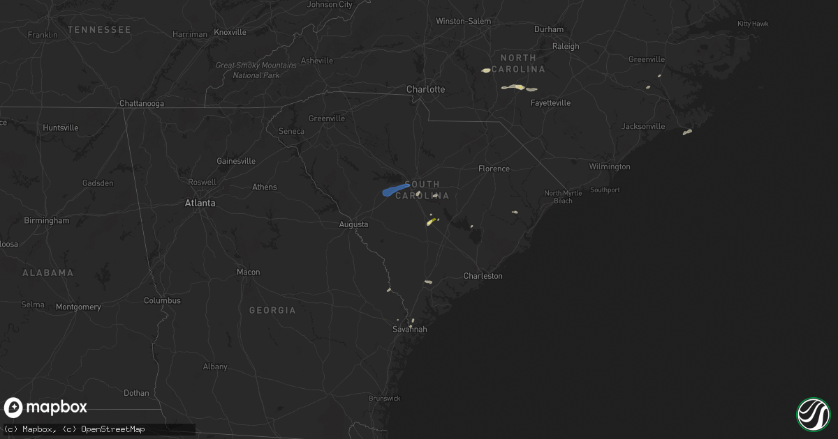 Hail map in South Carolina on May 29, 2025