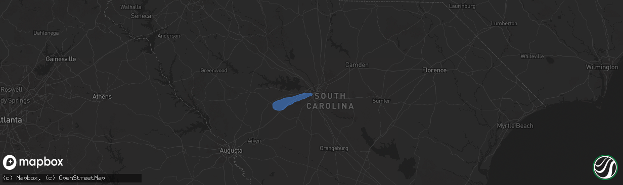 Hail map in West Columbia, SC on May 29, 2025