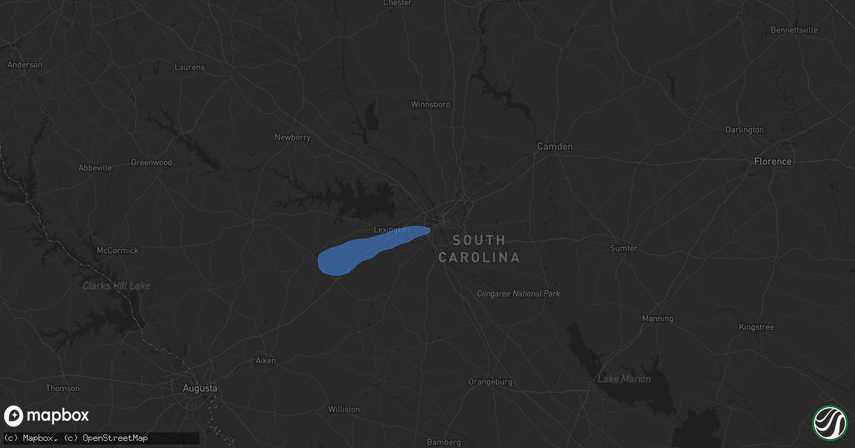 Hail map in West Columbia, SC on May 29, 2025
