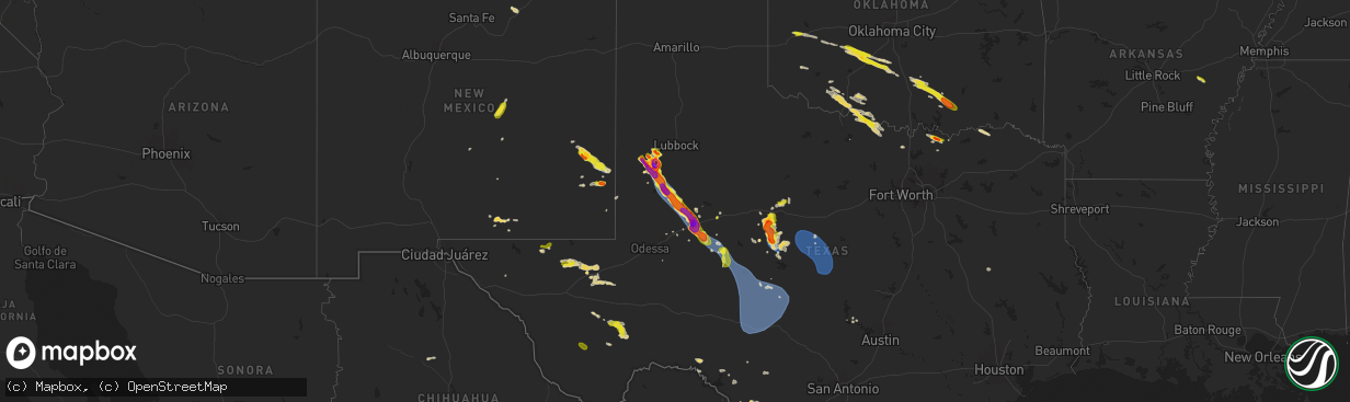Hail map on May 29, 2025