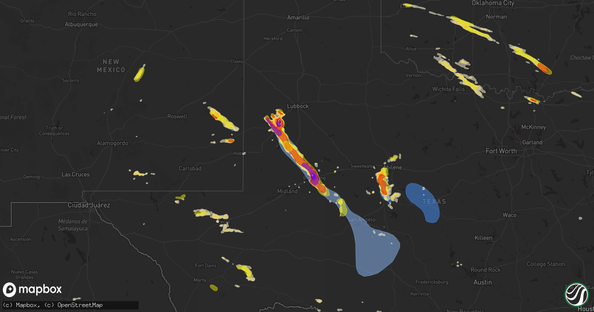 Hail map on May 29, 2025