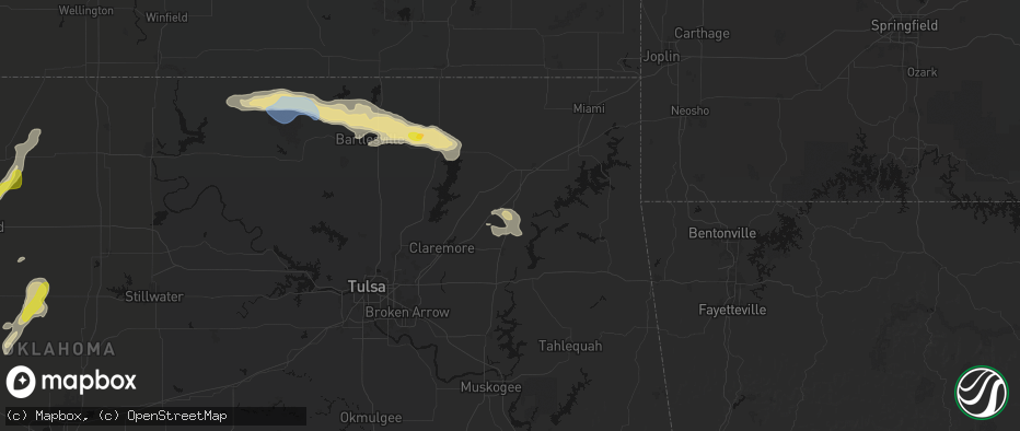 Hail map in Adair, OK on May 29, 2026