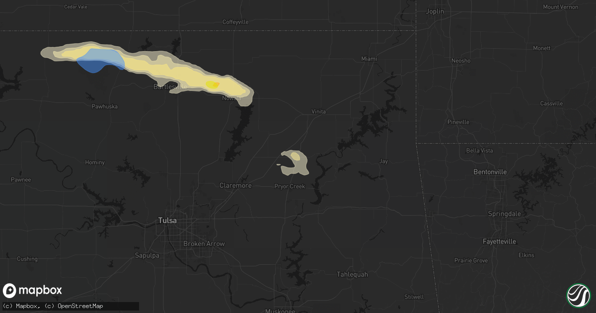 Hail map in Adair, OK on May 29, 2026