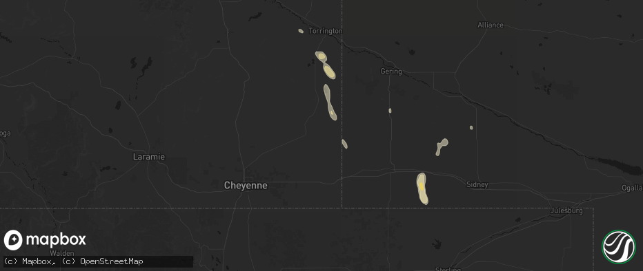 Hail map in Albin, WY on May 29, 2026
