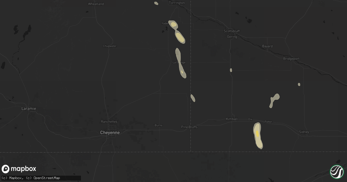 Hail map in Albin, WY on May 29, 2026