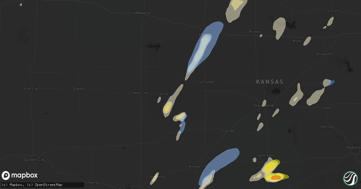 Hail map in Alexander, KS on May 29, 2026
