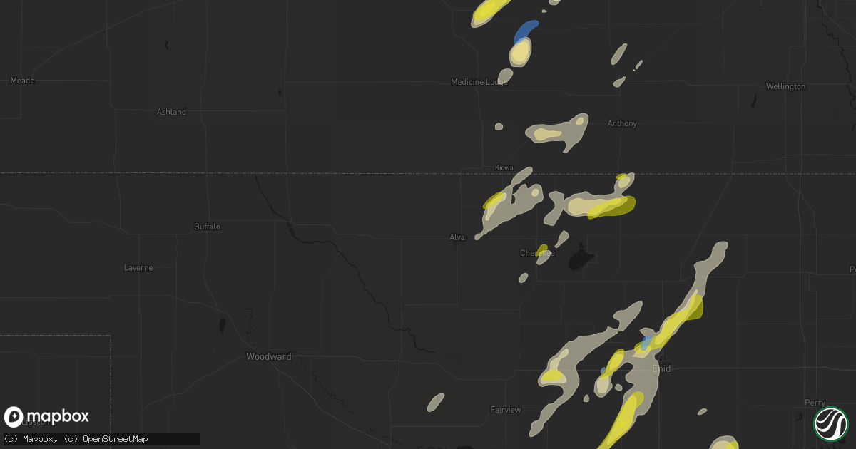 Hail map in Alva, OK on May 29, 2026
