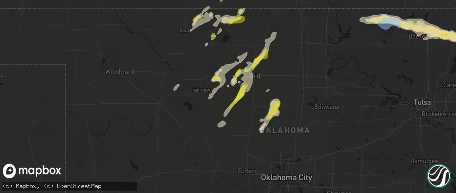 Hail map in Ames, OK on May 29, 2026