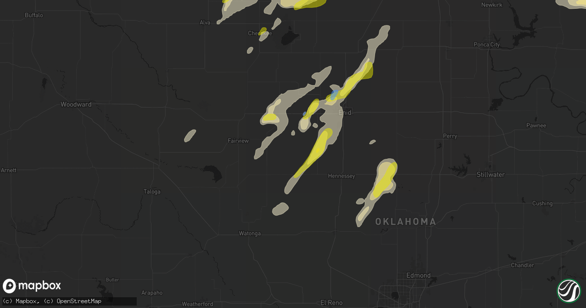 Hail map in Ames, OK on May 29, 2026