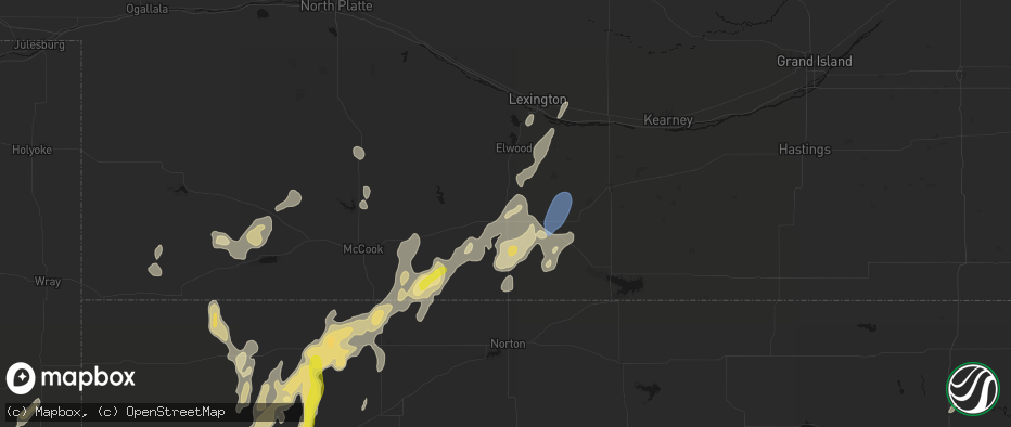 Hail map in Arapahoe, NE on May 29, 2026