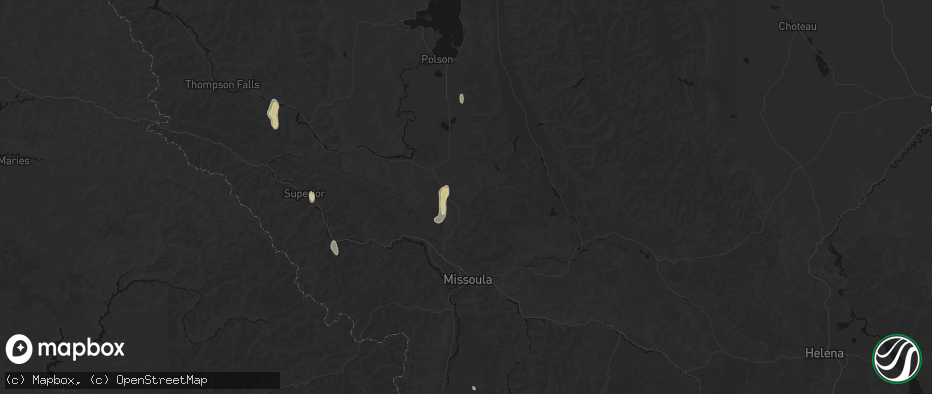 Hail map in Arlee, MT on May 29, 2026