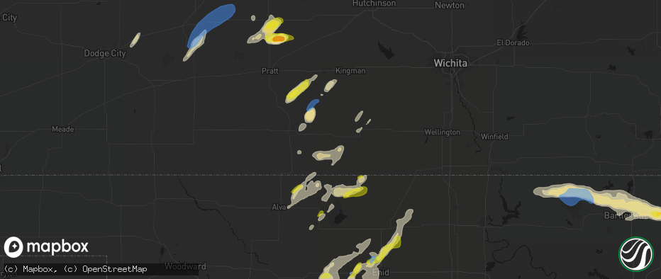 Hail map in Attica, KS on May 29, 2026
