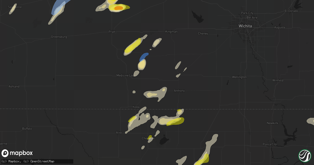 Hail map in Attica, KS on May 29, 2026