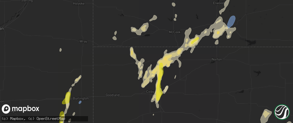 Hail map in Atwood, KS on May 29, 2026