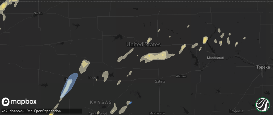 Hail map in Barnard, KS on May 29, 2026